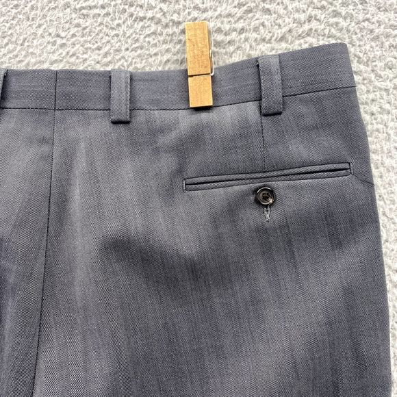 Vintage Ralph Lauren Dress Pants Adult 38x34 Grey Classic 100% WOOL Trouser Mens - Picture 8 of 11